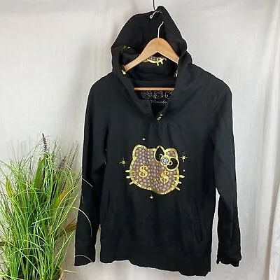 Hello Kitty Sanrio Momoberry Black Graphic Print Hoody Sweatshirt S • $42.95