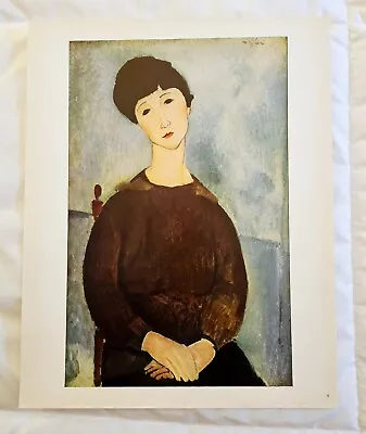 Vintage Modigliani SKIRA Colored Art Print  Seated Woman  Unframed 9 ½ X 12 • $8.95