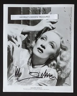 MARLENE DIETRICH Signed Autographed 8x10 B&W In Black Felt Tip  The Blue Angel  • $250