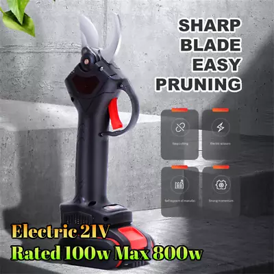 Cordless Electric Pruner Garden Branch Scissors Shear Cutter W/Battery+Charger • £77.99