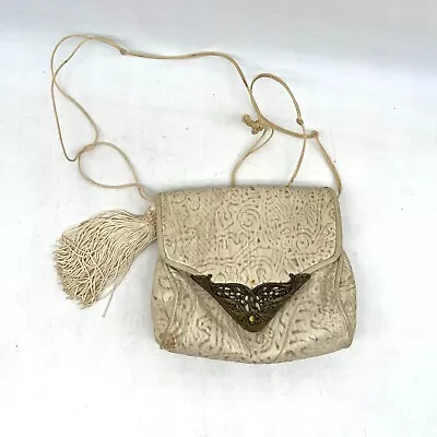 Vintage Cross Body Clutch Purse Beige • $24.95