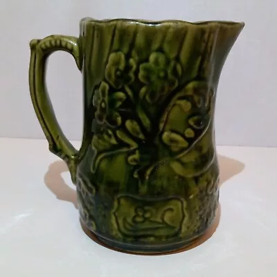 McCoy Antique Green Majolica Milk Batter Pitcher 6.25  • $35.99