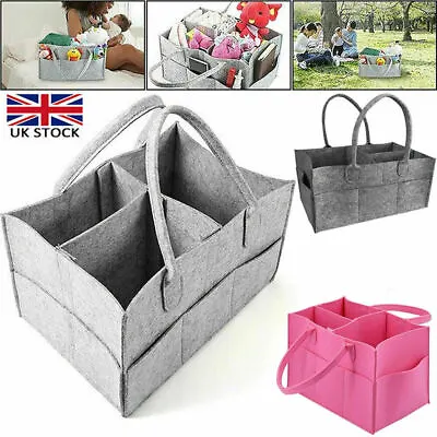 £6.69 • Buy Baby Diaper Caddy Organizer Felt Changing Nappy Kids Storage Carrier Bag Grey UK