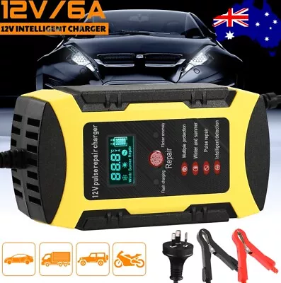 6A 12V Car Battery Charger Trickle Smart Repair Motorcycle Caravan Truck AU • $21.23