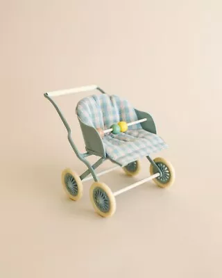 Maileg Stroller For Baby Mice Mint Adorable Playtime And Display Accessory • $64.99