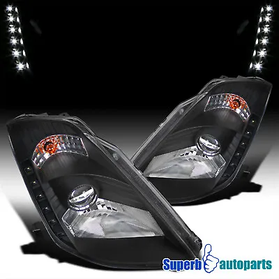 Fits 2003-2005 350Z Black Projector Headlights LED Strip Bar Lamps 03-05 • $218.98