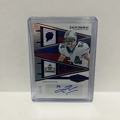 $80 • Buy 2023 Panini Plates And Patches Zach Thomas All Hall Auto 9/35