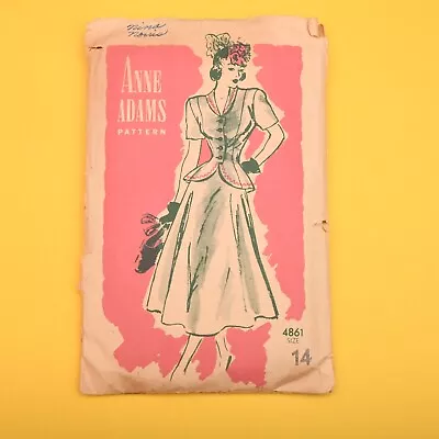 Vintage 1940s Anne Adams Jacket & Skirt Sewing Pattern - 4861 - Bust 32 Complete • $25