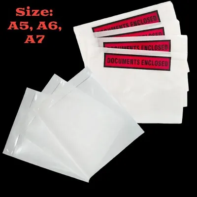 DOCUMENTS ENCLOSED WALLETS Pouches Envelopes Clear Plastic Self-Adhesive • $16.42
