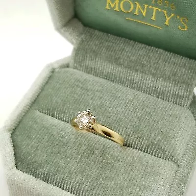$1155 • Buy 18ct Yellow Gold 0.47ct Diamond Solitaire Ring Val $3350 Size L #59814