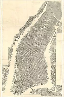 Poster Many Sizes; Map Of Manhattan New York City 1905 • $28.42