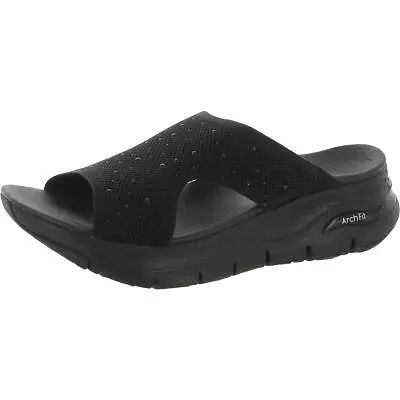 Skechers Womens Cali Arch Fit Black Slide Sandals Shoes 8 Medium (BM) BHFO 8773 • $25.99