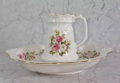 £20 • Buy Vintage James Kent Old Foley Matching Water Pitcher And Basin Harmony Rose 1950s