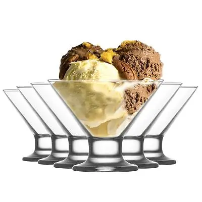 LAV 6x Crema Ice Cream Bowls Dessert Serving Glasses 11cm Clear • £12