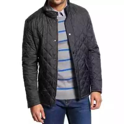 Barbour Flyweight Chelsea Quilt Jacket Quilted Puffer Coat Size Large Navy Blue • $119.99
