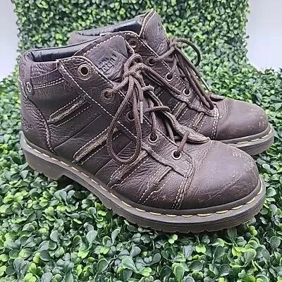 Vintage Dr Martens Aw004 Pc051 12305 Mid High Brown Leather Boots Size 9  • $69.99