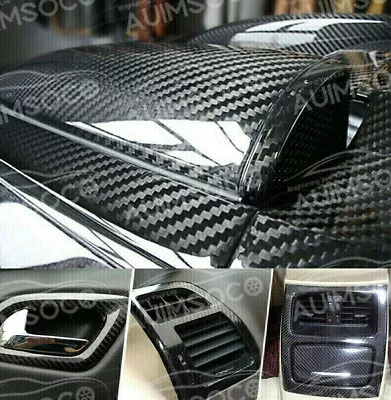 Auto Parts Accessories Carbon Fiber Vinyl Film Car Interior Wrap Stickers 12x60  • $16.99