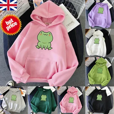 Women's Winter Hoodies Kawaii Cute Frog Casual Streetwear Top Loose Sweatshirts! • £14.99