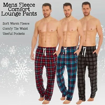 Mens Fleece Pyjamas Bottoms Mens Pajamas Mens Lounge Pants Loungewear Bottoms • £9.97