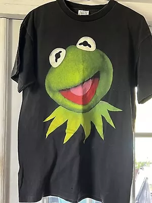 Vintage 90s Kermit The Frog Mens T-Shirt L Black Double Sided Single Stitch USA • $40