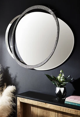 £135 • Buy Next Silver Harper Gem Abstract Statement Wall Mirror Large Home Decor RRP£250