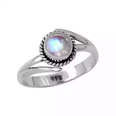 925 Sterling Silver Handmade Rainbow Moonstone Designer Bohemian Ring SA-1569 • $11.04