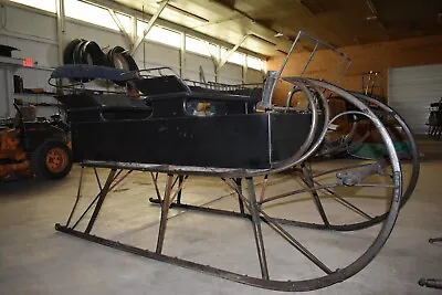Antique Signed Minter & Stafford 4 Passenger Horse Drawn Sleigh Farm Wagon • $4950