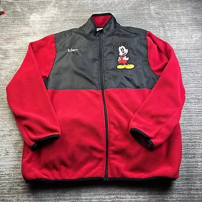 Disney Employee Jacket Mens Extra Large Red Employee Mickey Mouse Fleece • $25