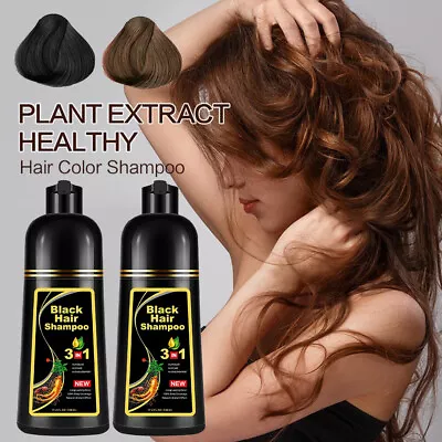 Instant Black Hair Dye Shampoo 3 In 1 For Gray Hair Coverage For Women & Men • $19.98