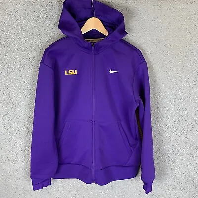 Nike LSU Hoodie Mens M Purple Full Zip Jacket Dri Fit Louisiana State Tigers • $27.99