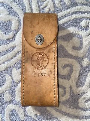 $20 • Buy Vintage KLEIN Tools Leather 9 1/2 Tool Belt Pouch #5137 HEAVY DUTY Made In USA 
