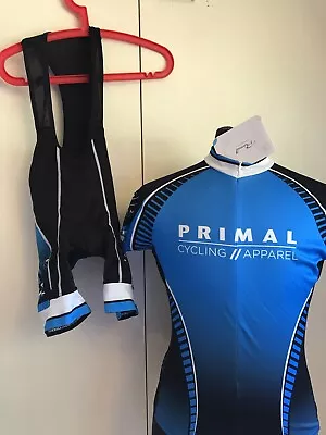 $35 • Buy PRIMAL Cycling Bib Shorts & Jersey Kit Ladies Women’s Sz XS Key Castelli