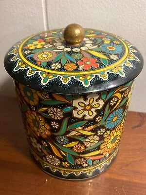 Vintage Designed By Daher Floral Flower Tin Container Made In England • $9.95