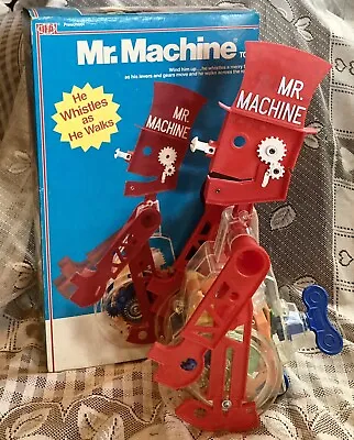 Vintage Mr. Machine 1987 Ideal Whistling Walking Toy Original Box WORKS GREAT! • $98.50