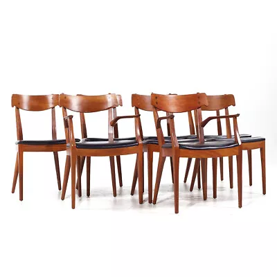 Kipp Stewart For Drexel Declaration Mid Century Walnut Dining Chairs - Set Of 8 • $4847