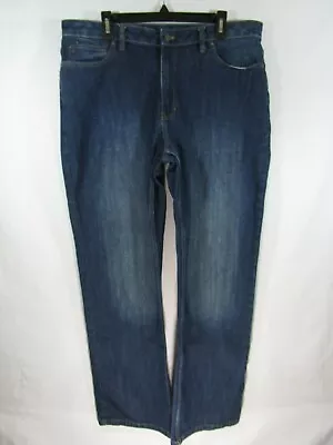 Men's Van Heusen SZ Labeled 36x32 Actual 38x32 Dark Blue Wash Jeans 5 Pockets • $12.96