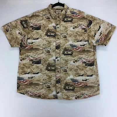 RED HEAD Men's Shirt Size XL Beige Camo Army Military Vehicles Hummer Choppers • $24.99