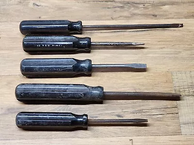 Vintage Irwin Slotted Screwdriver Set - All USA Made - Set Of 5 - FREE SHIPPING • $19.89