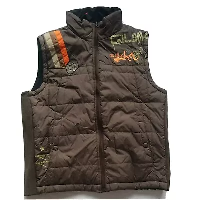 £40 • Buy Unisex Quiksilver Gilet Quilted Vest Padded Puffer Bodywarmer Reversible Brown M