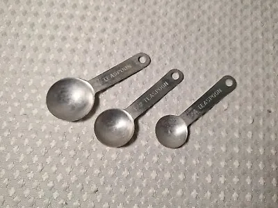 Vintage Aluminum Metal Small Measuring Spoons Nesting Set Of 3 Kitchen Tools • $8.99