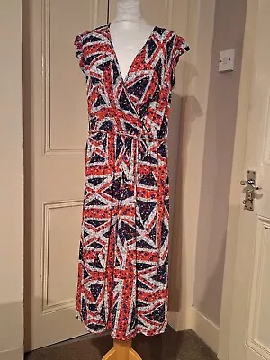 George Union Jack Mock Wrap Dress - Size 16 • £7