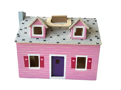 Melissa And Doug Fold & Go Wooden Doll House_Pink_13  X 7  X 10  • $20