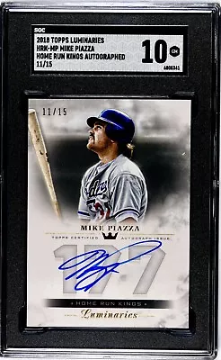 2018 Topps Luminaries Mike Piazza Home Run Kings Auto /15 GEM MINT 10 • $225