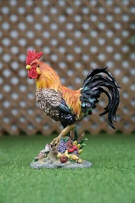 Colored Standing Rooster Resin Garden Statue Garden Home Decor Farm Display • $30.07