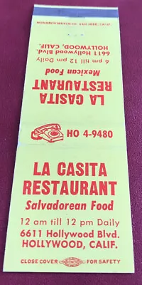 Matchbook Cover La Casita Restaurant Hollywood California • $3.49