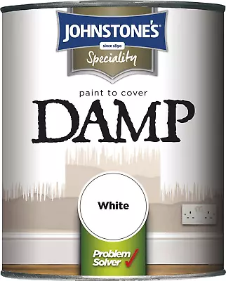 Johnstones White Damp Proof Paint - High Opacity To Safeguard Damp Seeping • £16.93