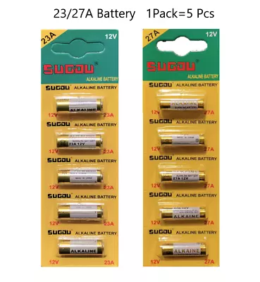 5/10PCS 23A 27A A23 A27 23 12V Alkaline Battery For Garage Car Remote Alarm • $5.42