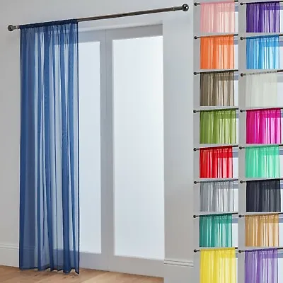 Voile Curtain Panel Lucy Slot Top Plain Curtain Top Quality Voile - Net & Voile • £10.99