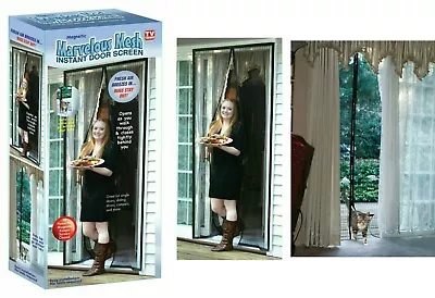 Marvelous Mesh Instant Door Screen 18 Magnets Hands Free Home RV 81.5  X 40 • $15.90