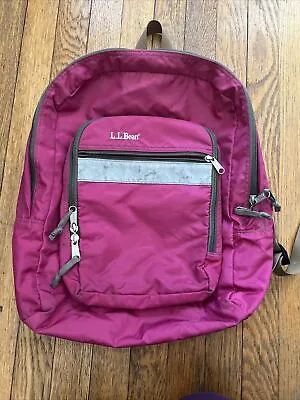 VTG LL Bean Reflective Daypack Bookbag Backpack Pink 90's 80's • $34.18